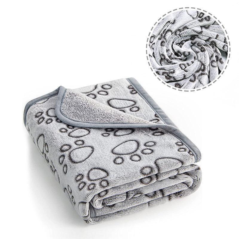Soft Paw Print Pet Blanket | Fleece | Machine Washable | 5 Sizes