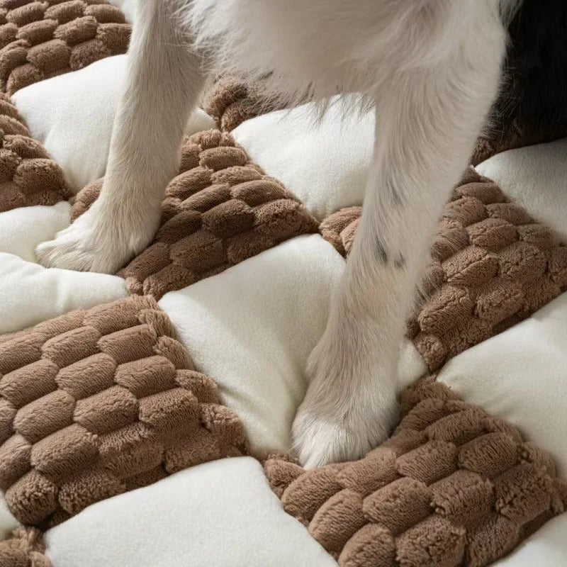 Plush Pet Sofa Protector Bed | Raised Edges | Non Slip | Machine Washable