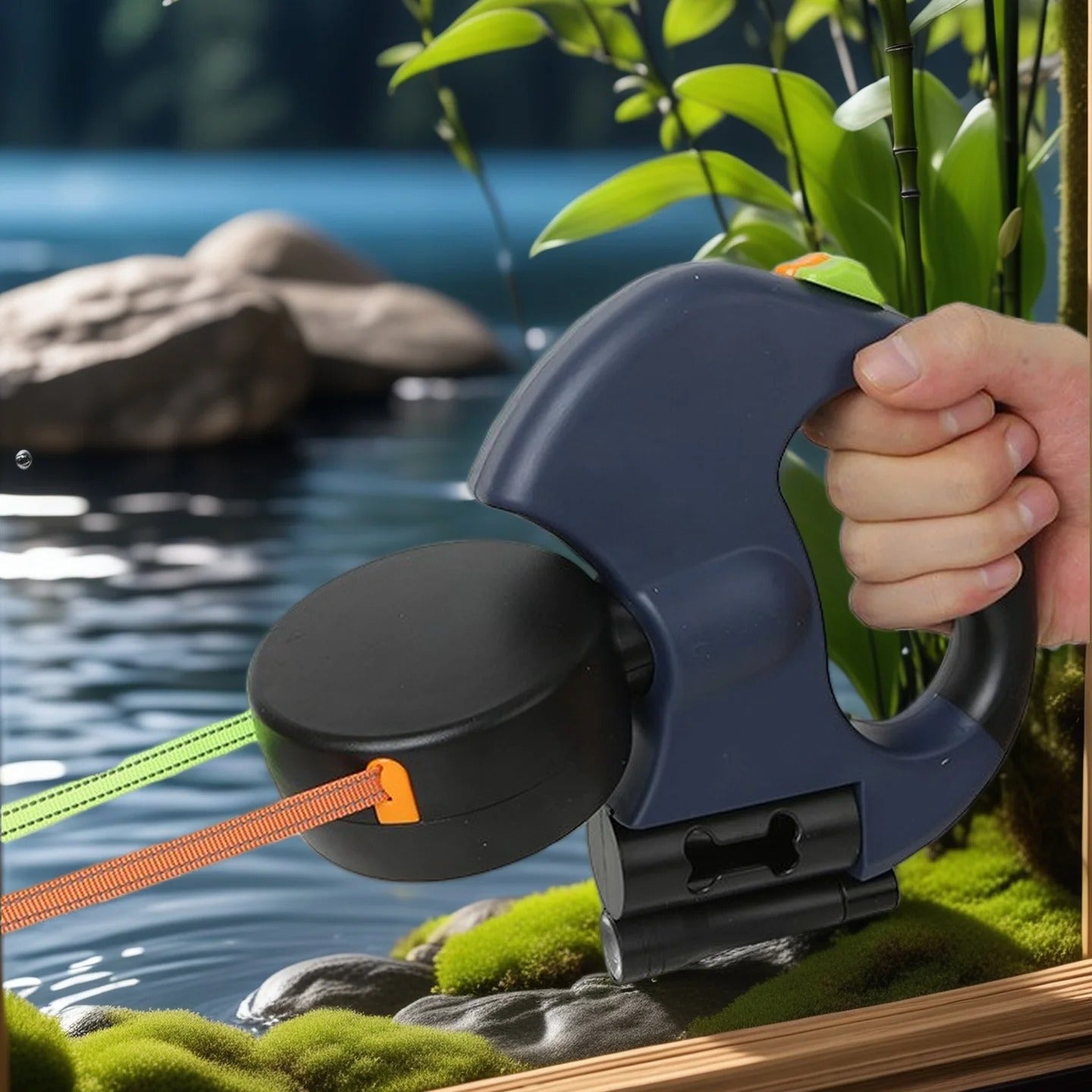 Double Dog Lead | Retractable | 3 Metre Dual Lines | Built In Light