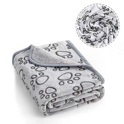 Soft Paw Print Pet Blanket | Fleece | Machine Washable | 5 Sizes