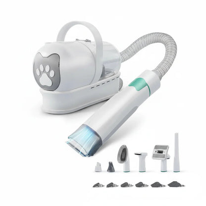 7 in 1 Pet Grooming Vacuum Kit with Clippers, Deshedding Tool and Hair Collector