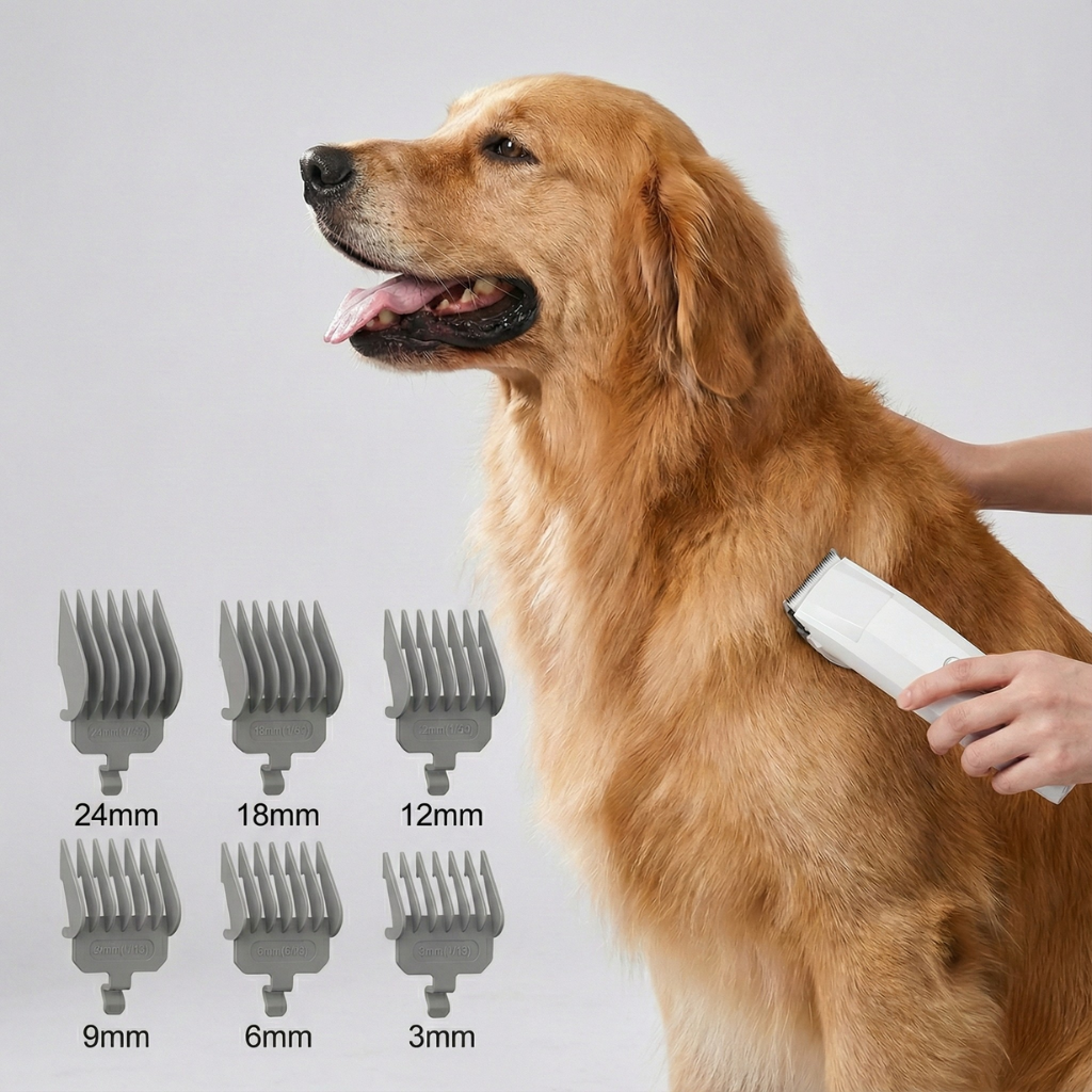 7 in 1 Pet Grooming Vacuum Kit with Clippers, Deshedding Tool and Hair Collector