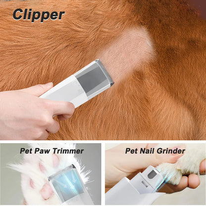 7 in 1 Pet Grooming Vacuum Kit with Clippers, Deshedding Tool and Hair Collector